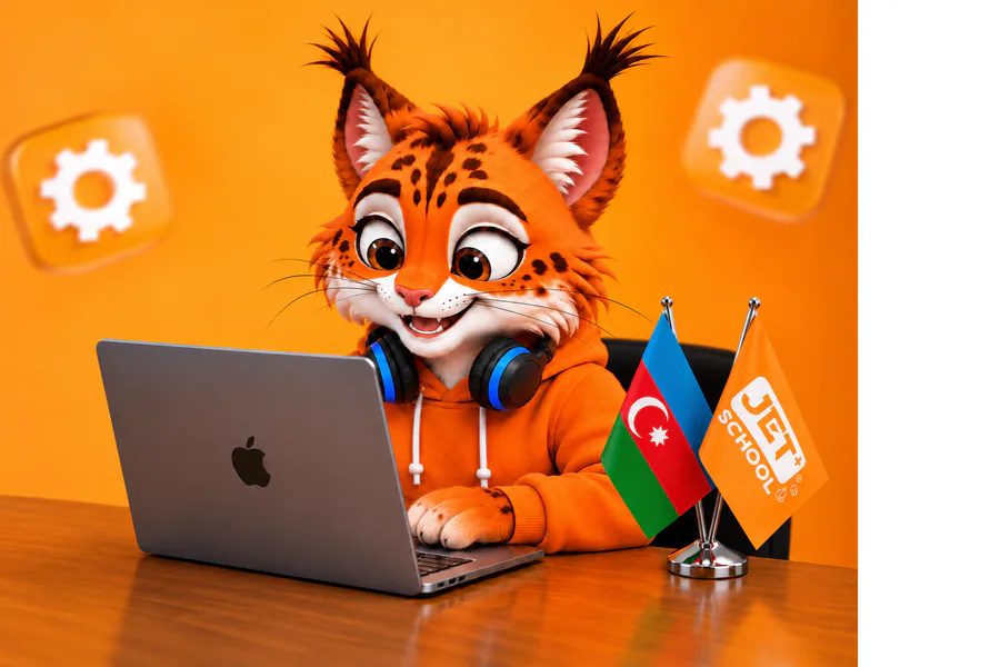 JET School-da proqramlaşdırma öyrənən tələbə